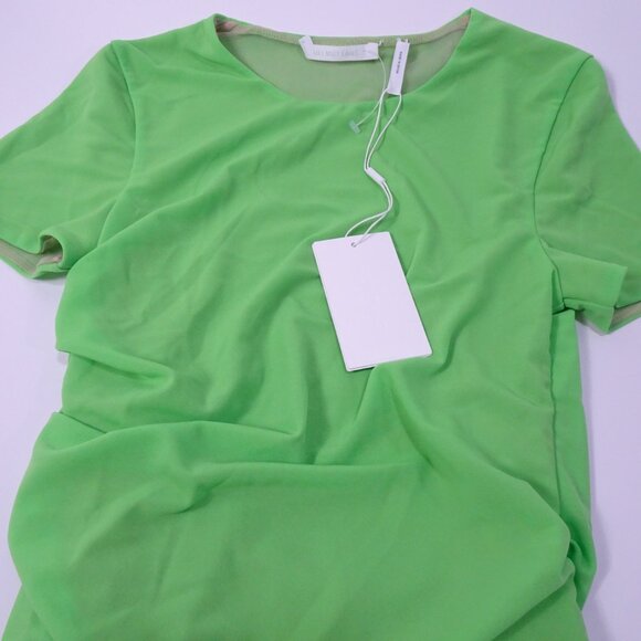 Helmut Lang Green Reversible Short Sleeve T-Shirt Lawn Neon Green XS L NWT 245 - Picture 12 of 12